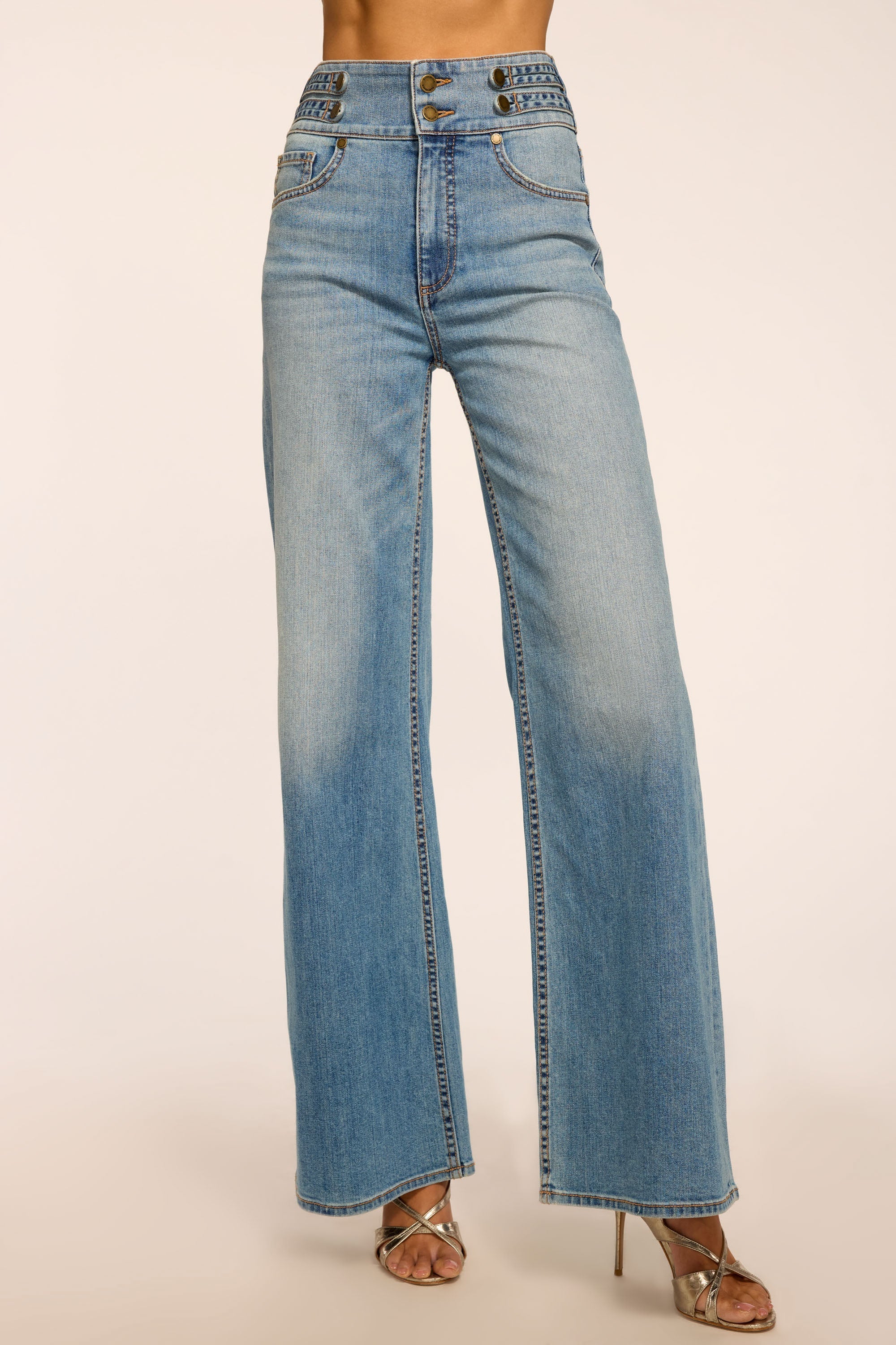 Liv High-Rise Wide Leg Jean in light wash | Ramy Brook