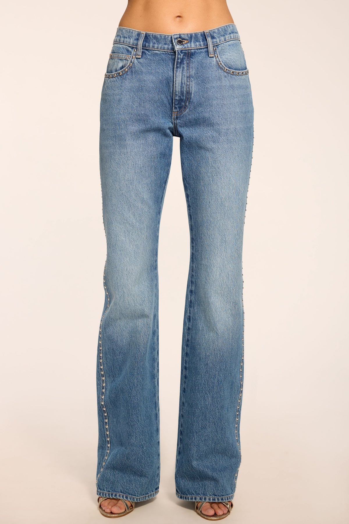 Carla Studded Low-Rise Boot Cut Jean view 1