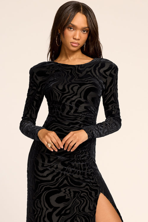 April Burnout Long Sleeve Maxi Dress view 2