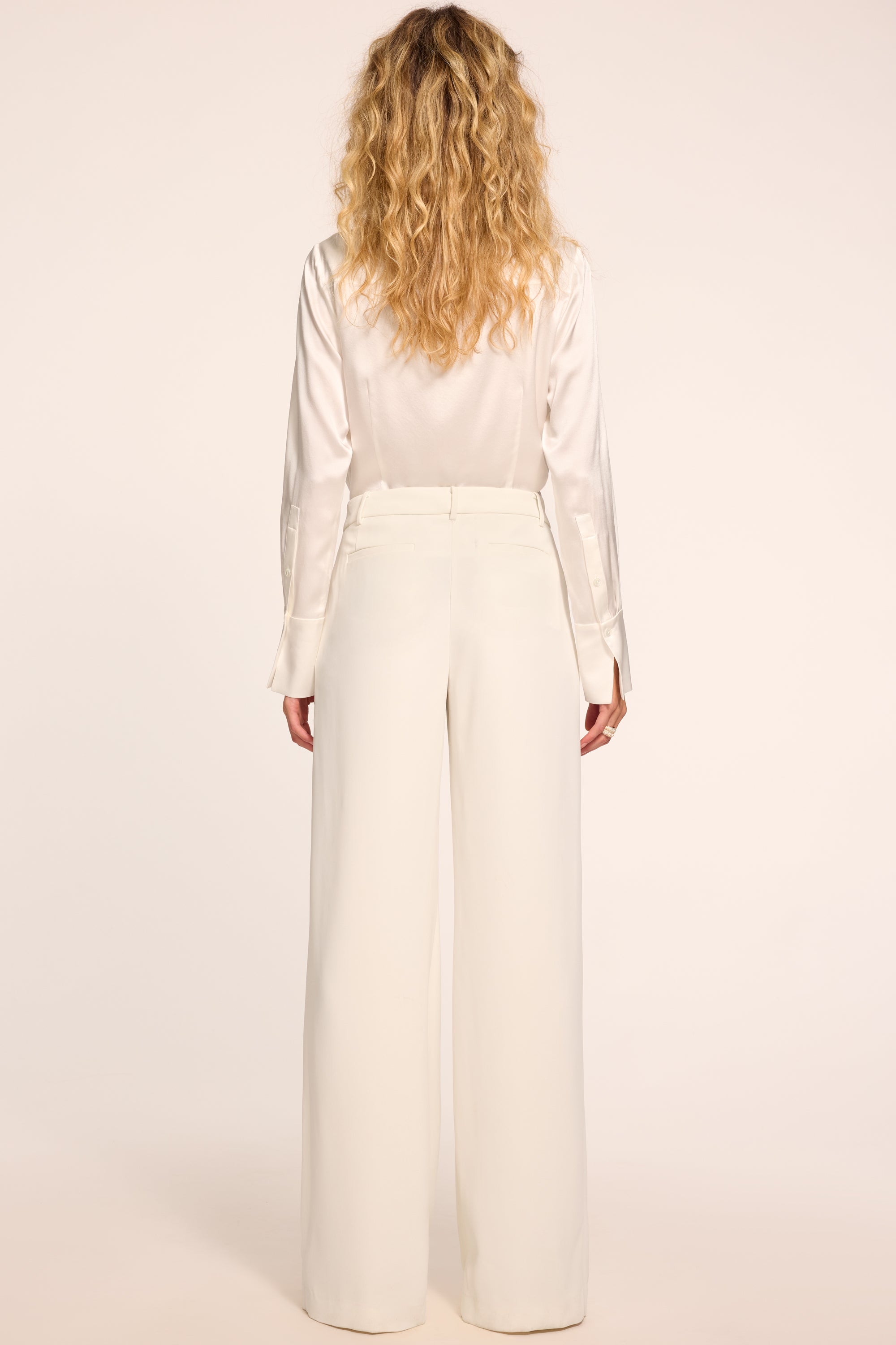 新品✨パンツドレス Frilled highwaist wide pants M Leslie Pleated Wide Leg Pant in winter white | Ramy Brook