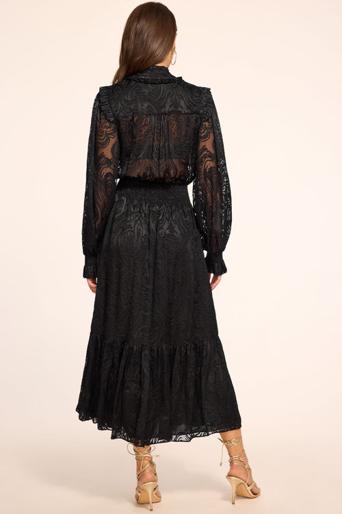 Megan Printed Long Sleeve Midi Dress view 4