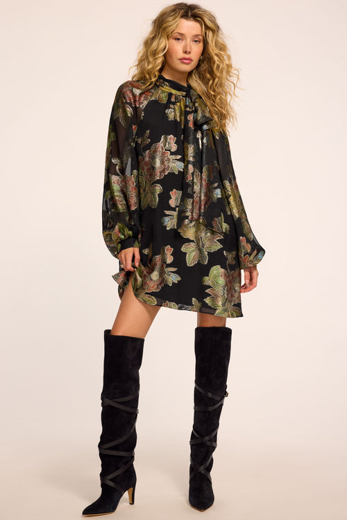 Isabel Printed Long Sleeve Mini Dress view 2