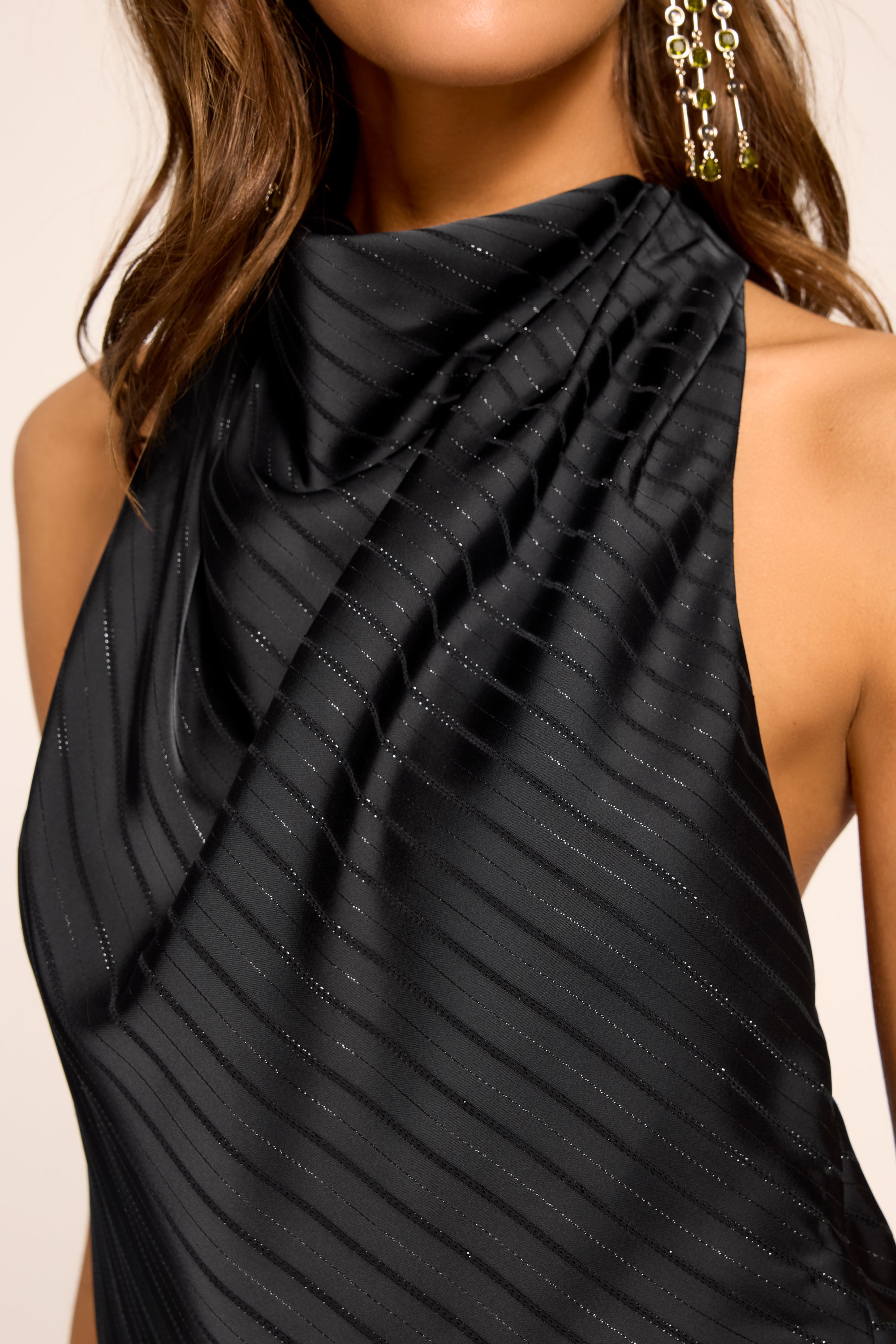 Joan Lurex Open Back Jumpsuit in black | Ramy Brook