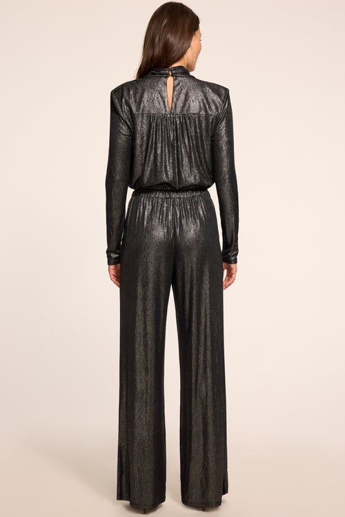 Eden Metallic Jersey Long Sleeve Jumpsuit view 4
