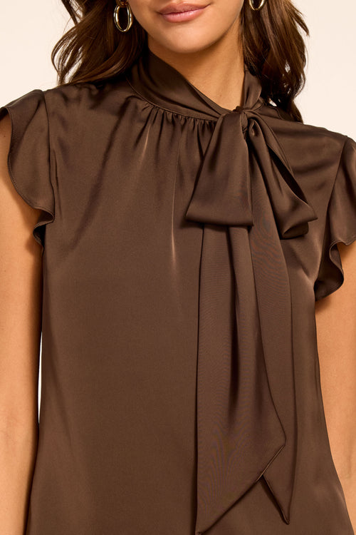 Balinda Tie Neck Short Sleeve Blouse view 2