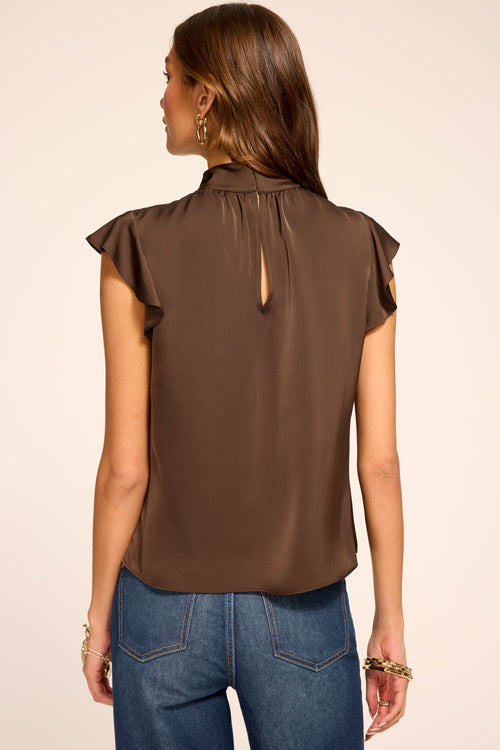 Balinda Tie Neck Short Sleeve Blouse view 3