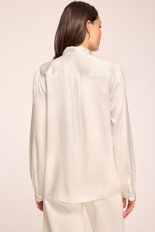 Theresa Tie Neck Long Sleeve Silk Top view 4