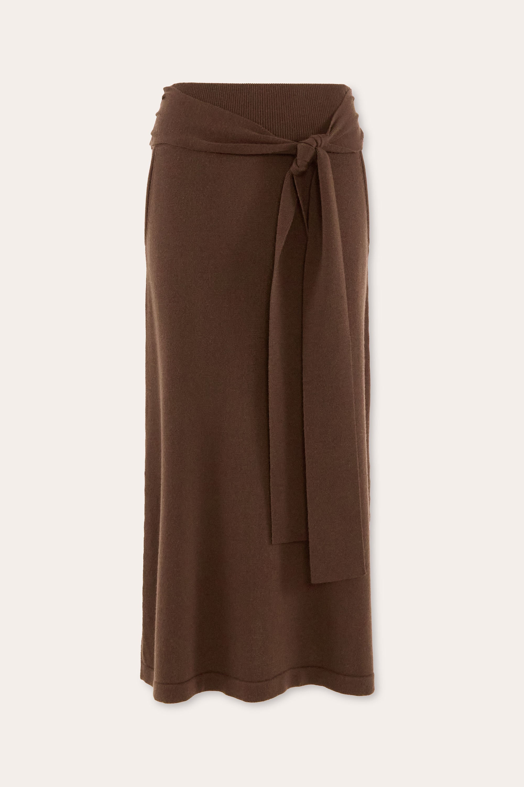 Abby Knit Midi Wrap Skirt in heritage brown | Ramy Brook