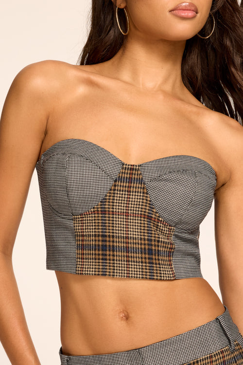Bailey Printed Cropped Corset Top view 2