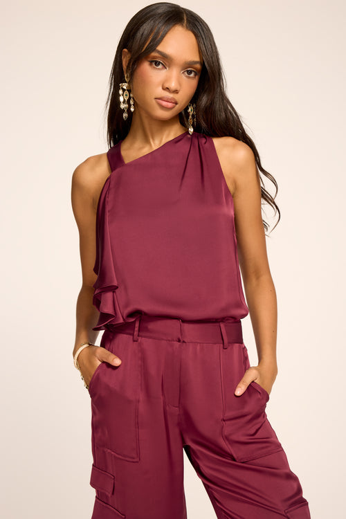 Danielle Asymmetric Ruffle Top view 3