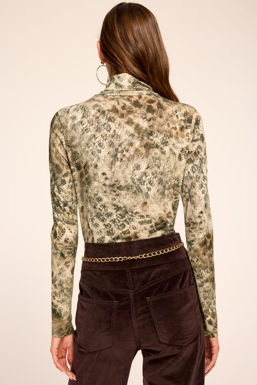 Thea Printed Knit Turtleneck Top view 3
