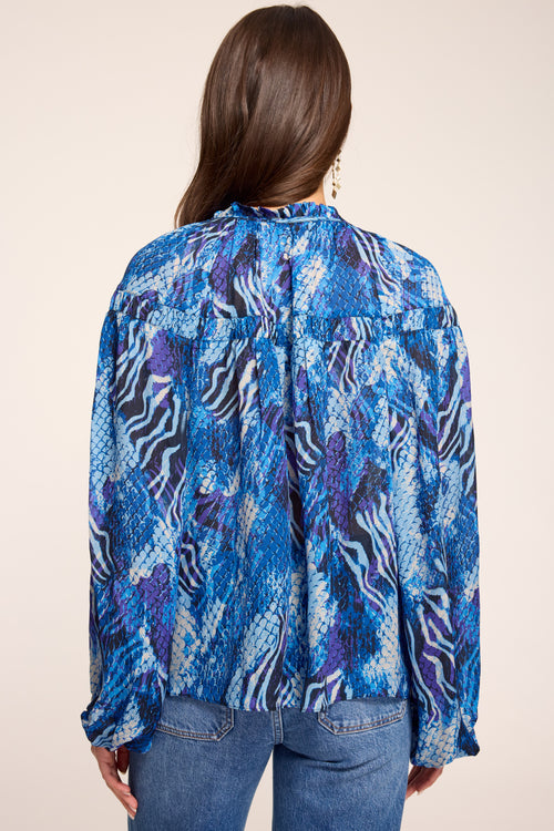 Cynthia Printed Tie Neck Top view 4