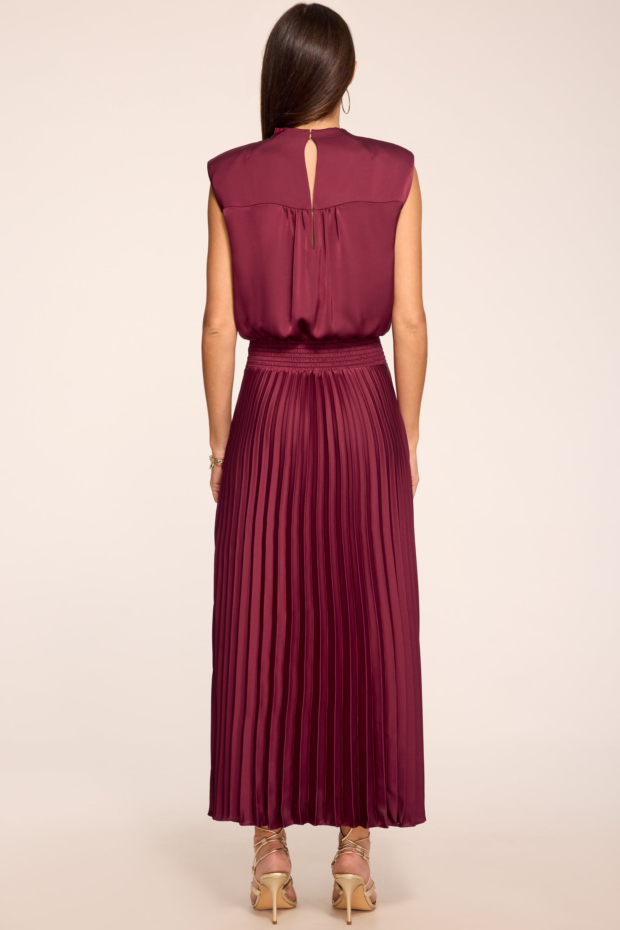 Farah Draped Maxi Dress in cranberry | Ramy Brook