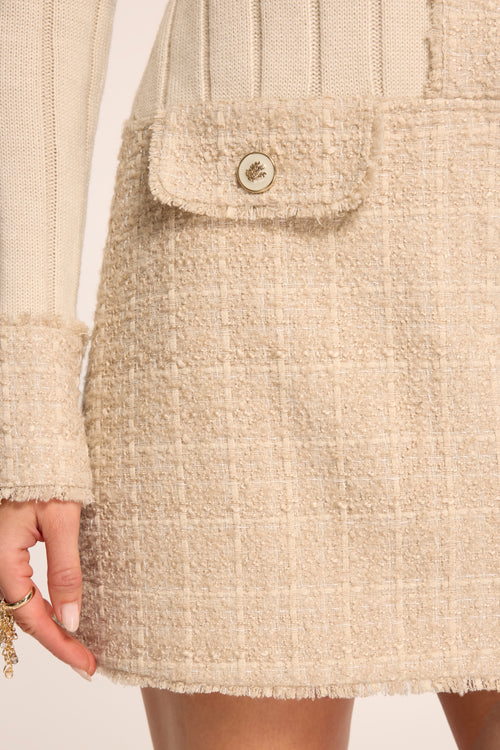 Ellen Lurex Tweed Collared Mini Dress view 4