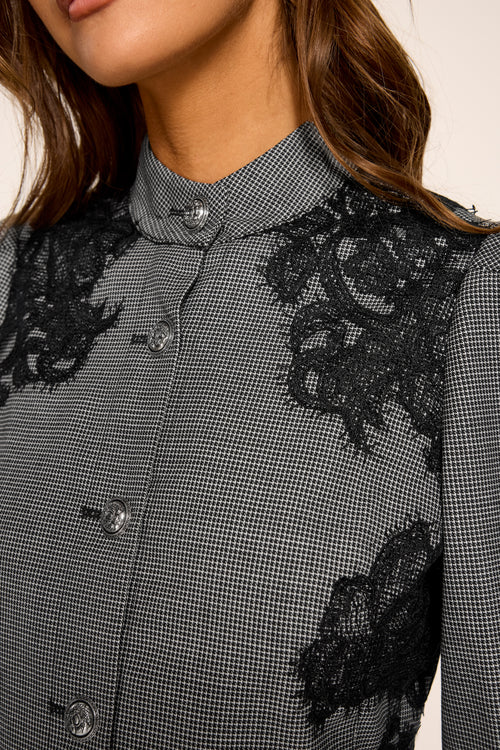 Elsa Houndstooth Embellished Jacket view 3