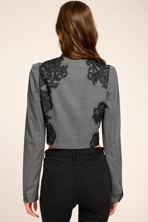 Elsa Houndstooth Embellished Jacket view 4