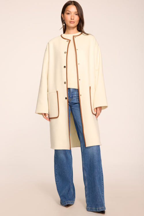 Olive Collarless Jacket view 4