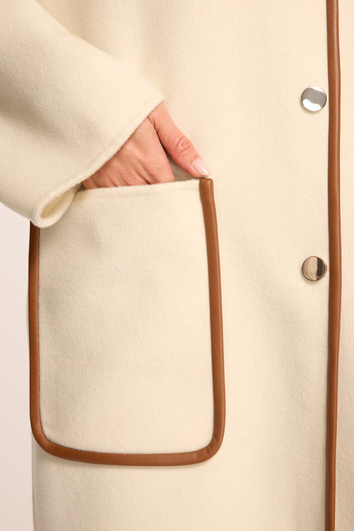 Olive Collarless Jacket view 3