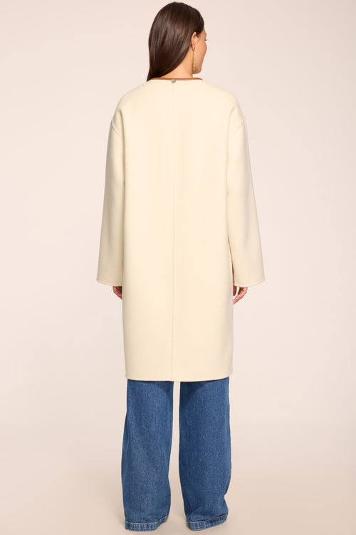 Olive Collarless Jacket view 5