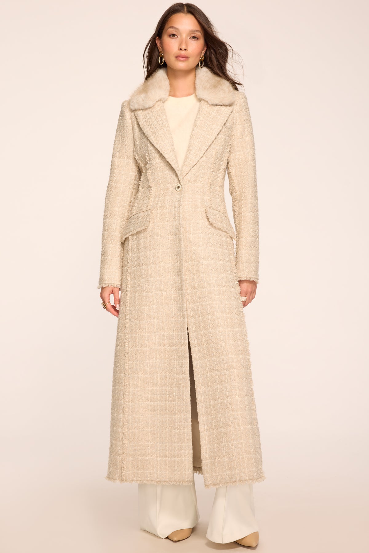 Betsy Faux Fur Trimmed Coat view 1