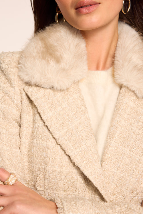 Betsy Faux Fur Trimmed Coat view 4