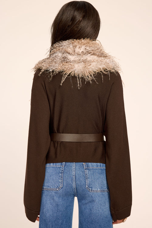 Sally Faux Fur Belted Vest view 3