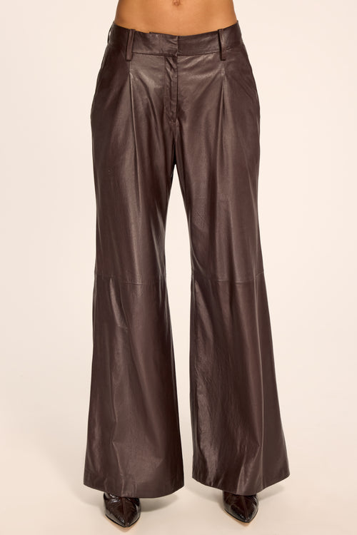 Eliza Leather Pleated Pant view 1