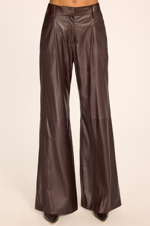 Eliza Leather Pleated Pant view 1