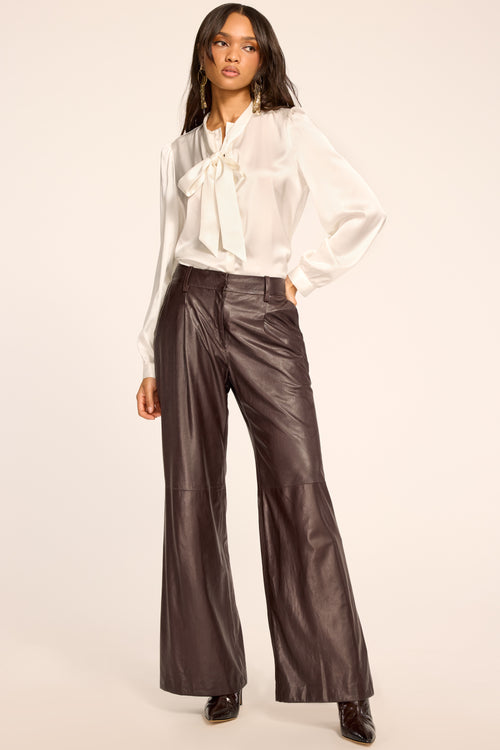 Eliza Leather Pleated Pant view 2