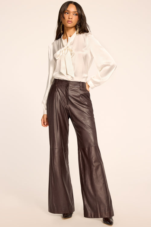 Eliza Leather Pleated Pant view 2