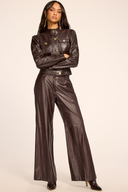 Eliza Leather Pleated Pant view 3