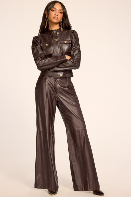 Eliza Leather Pleated Pant view 3