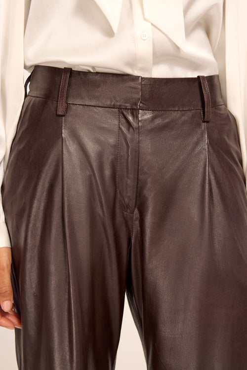 Eliza Leather Pleated Pant view 4