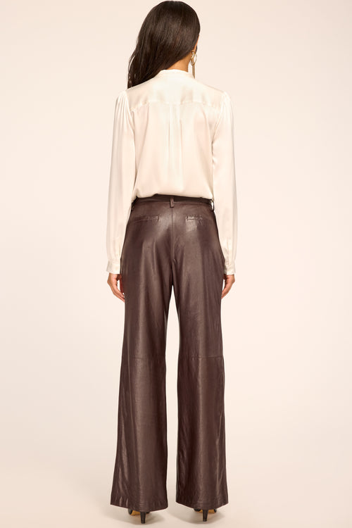 Eliza Leather Pleated Pant view 5