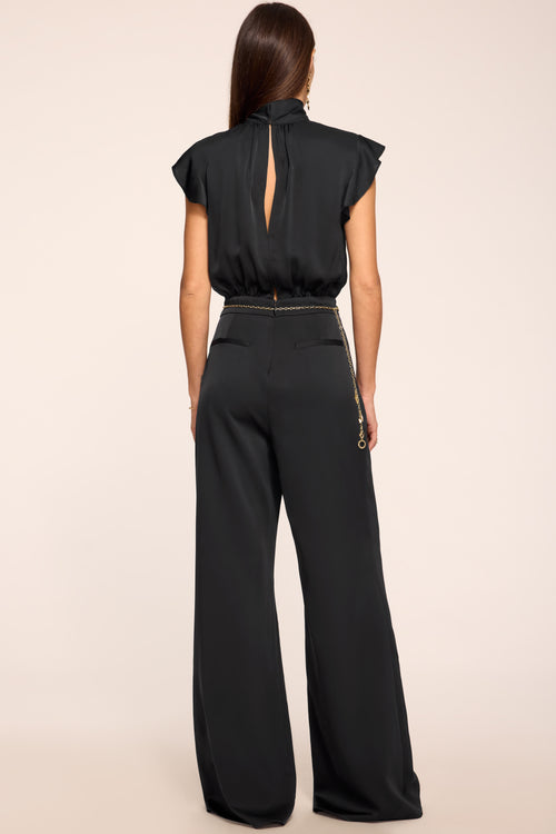 Irene Tie Neck Short Sleeve Jumpsuit view 4