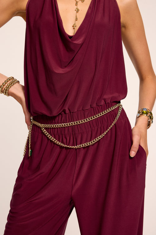 Stephanie Jersey Halter Jumpsuit view 3