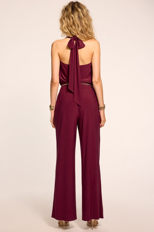 Stephanie Jersey Halter Jumpsuit view 4