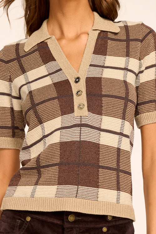 Melanie Plaid Short Sleeve Sweater view 2