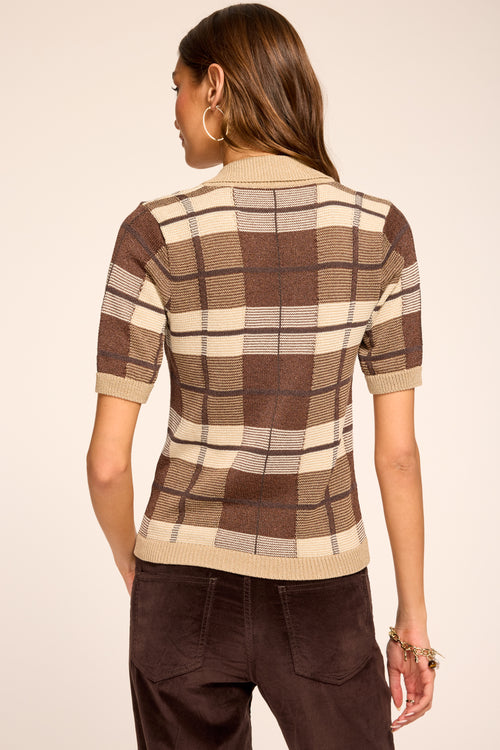 Melanie Plaid Short Sleeve Sweater view 3