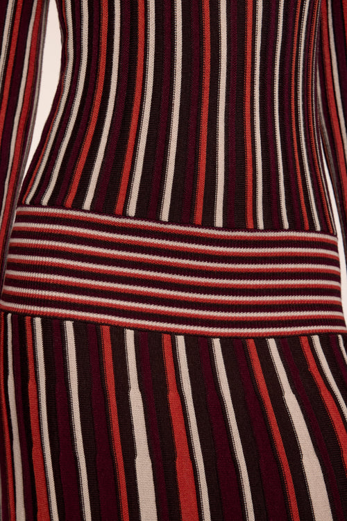 Hope Striped Knit Long Sleeve Maxi Dress view 3