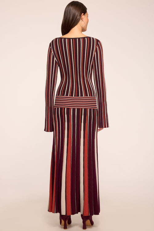 Hope Striped Knit Long Sleeve Maxi Dress view 4