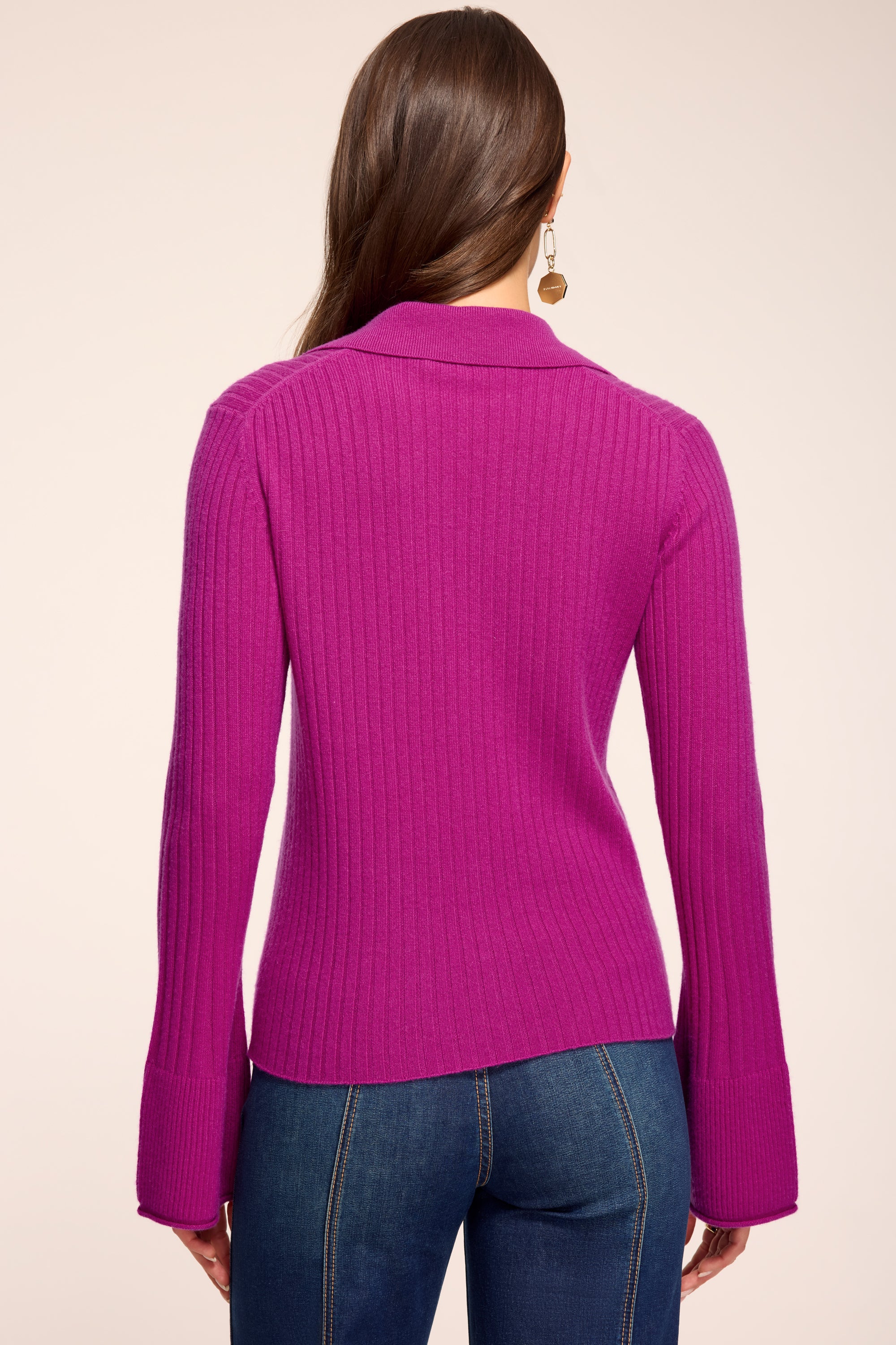Cathy Cashmere Cardigan Sweater in raspberry | Ramy Brook