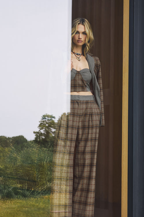 Leslie Plaid Tailored Pant view 5