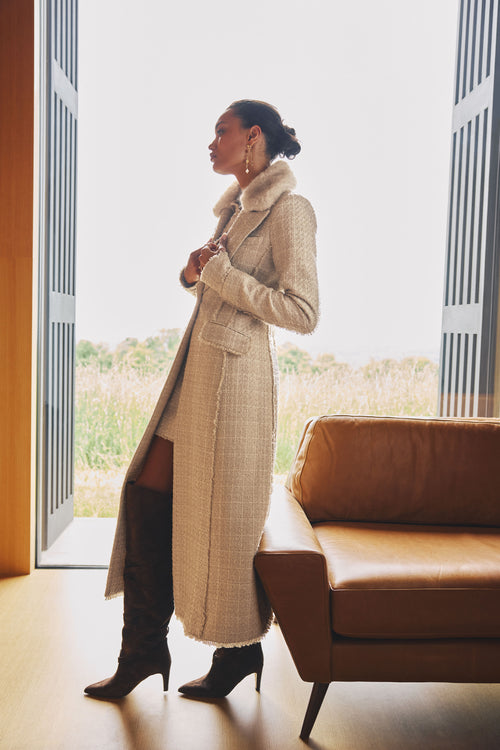 Betsy Faux Fur Trimmed Coat view 7