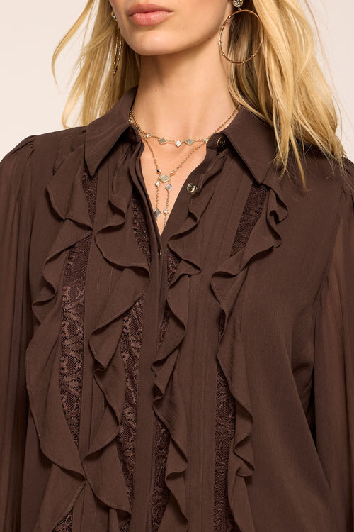 Claire Ruffled Long Sleeve Blouse view 2
