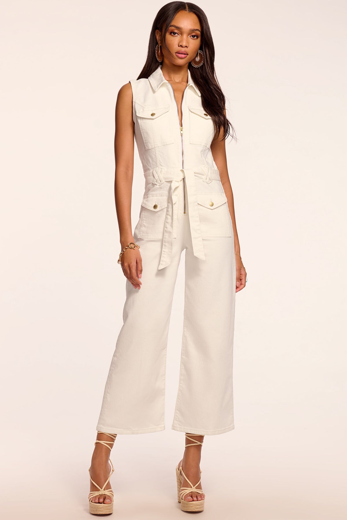 Bell Sleeveless Denim Jumpsuit view 1