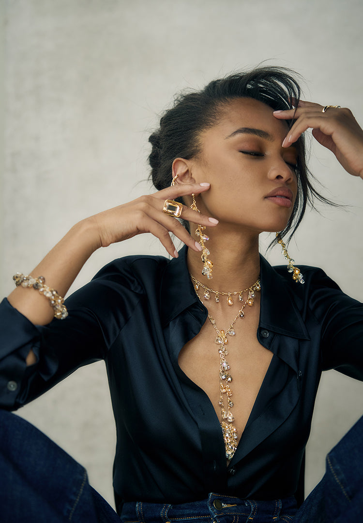 Brielle Crystal Drop Earrings view 1