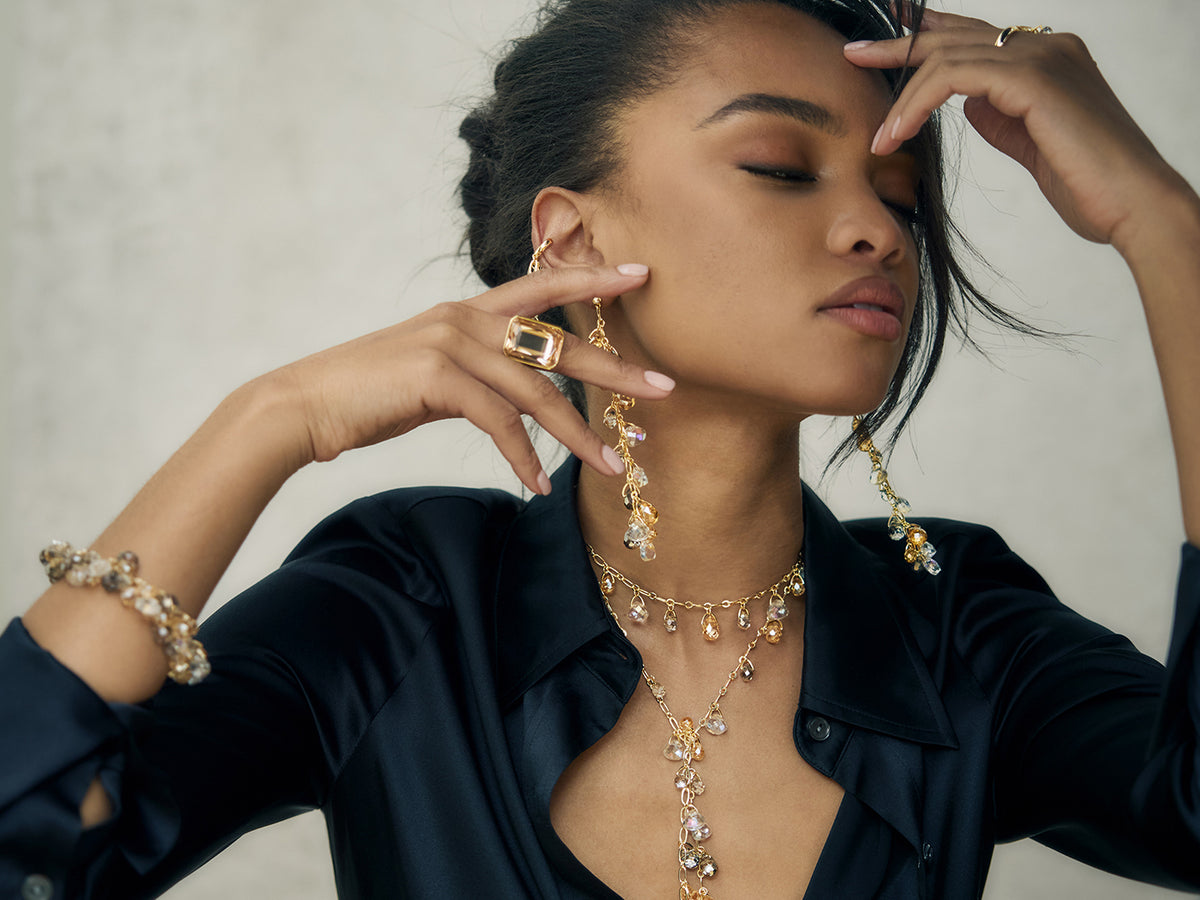 Brielle Crystal Drop Earrings view 1