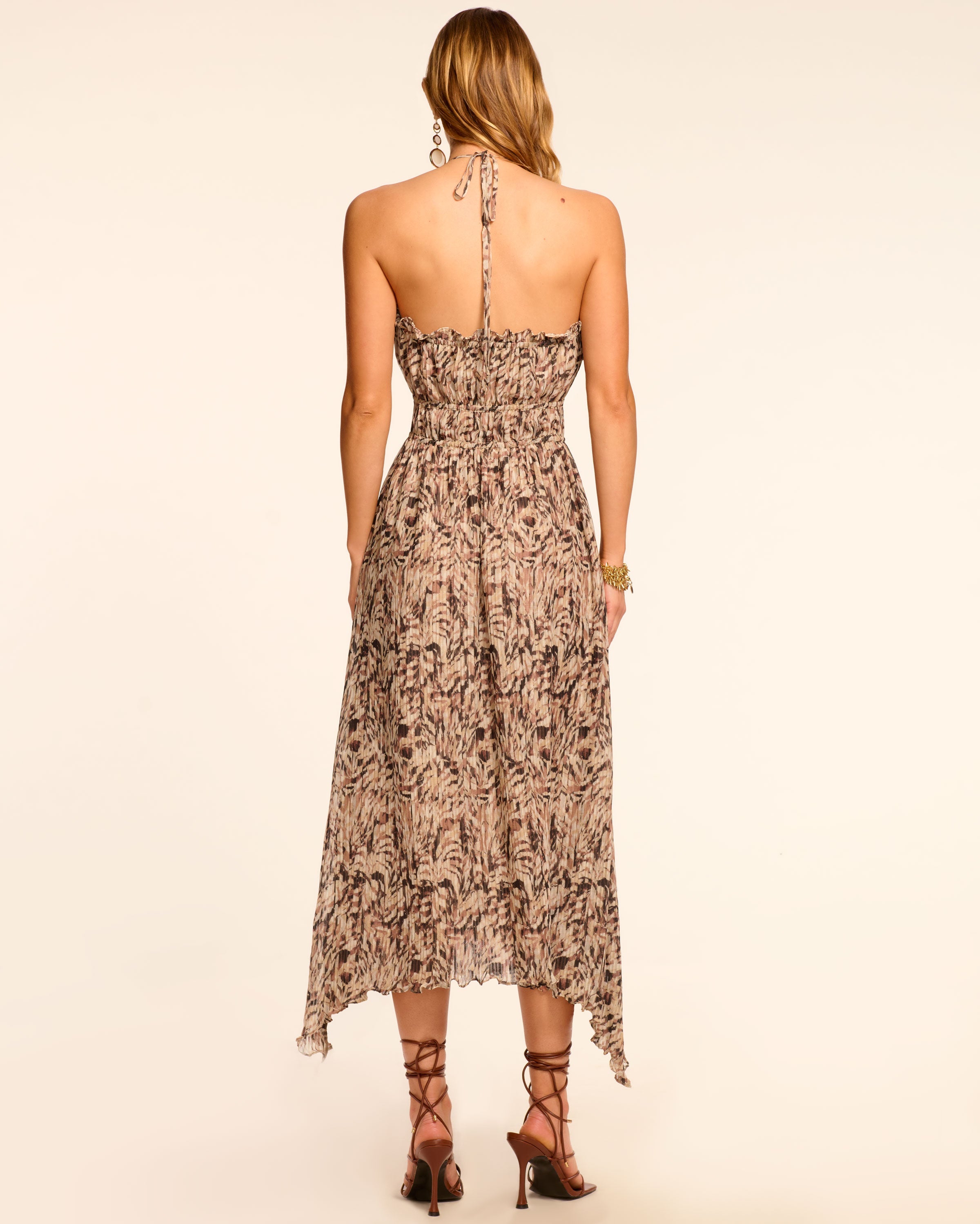 Gabriela Halter Midi Dress in brown tulum | Ramy Brook