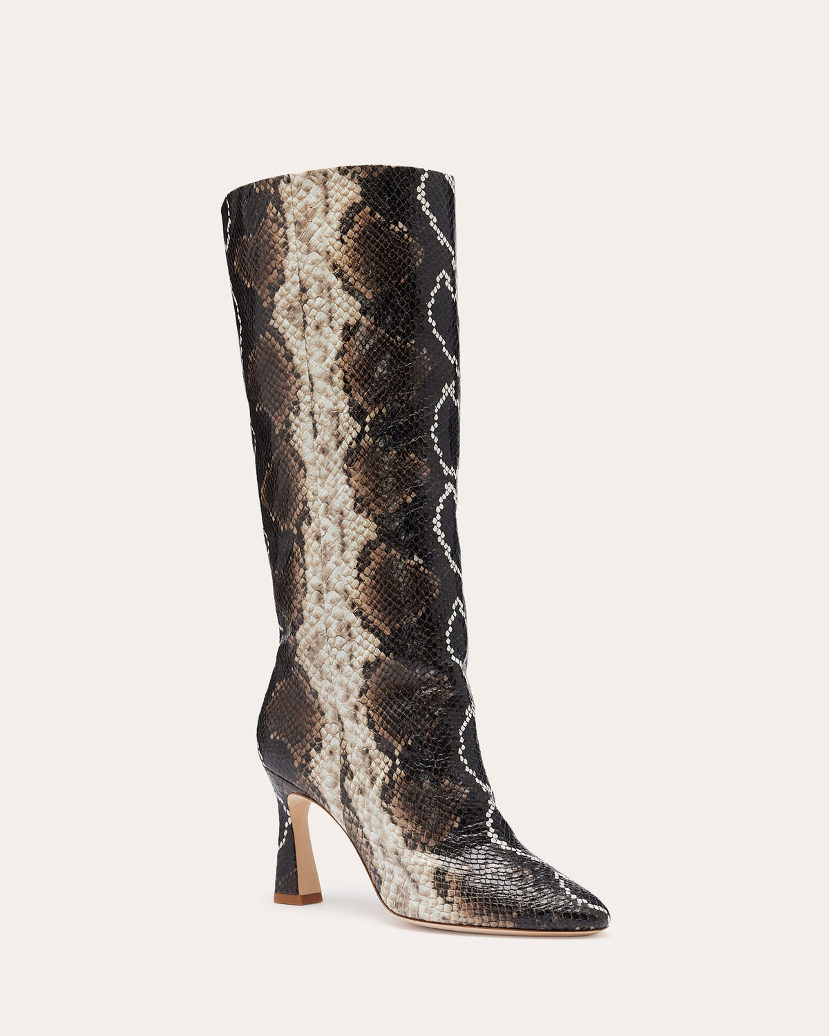 Queen Heeled Snake Boots in brown snake | Ramy Brook